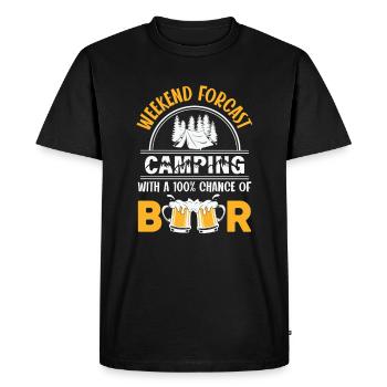 Camping Art Campfire Camping Trailer Camper - Men's Premium Organic T-Shirt - black - Front - Nico (187cm)