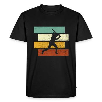 Baseball Retro - Men's Premium Organic T-Shirt - black - Front - Nico (187cm)