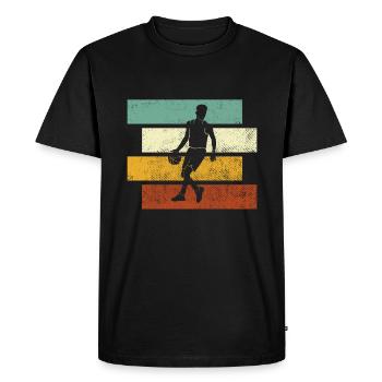 Basketball Retro - Men's Premium Organic T-Shirt - black - Front - Nico (187cm)