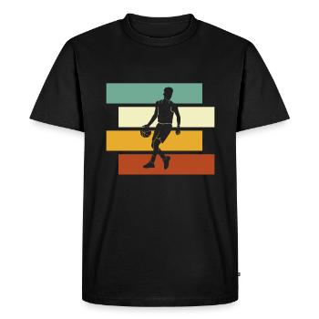 Basketball Retro - Men's Premium Organic T-Shirt - black - Front - Nico (187cm)