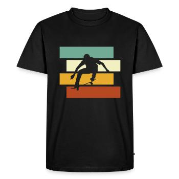 Patinage Rétro - T-shirt Premium bio Homme - noir - Devant - Nico (187cm)