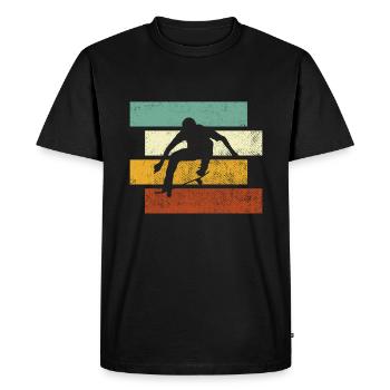 Patinage Rétro - T-shirt Premium bio Homme - noir - Devant - Nico (187cm)