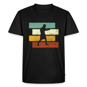 Boxe Rétro - T-shirt Premium bio Homme - noir - Devant - Nico (187cm)