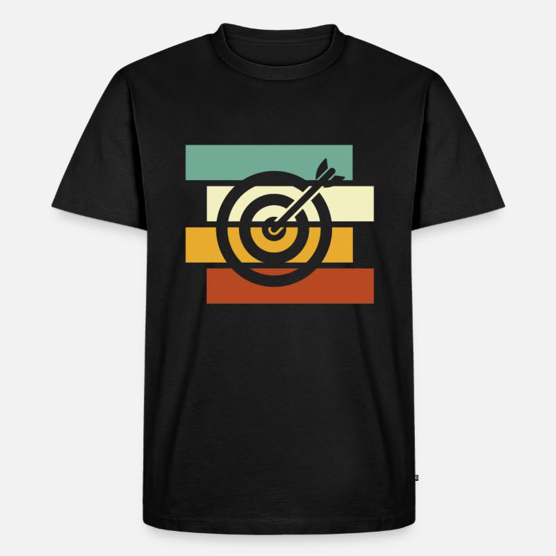 Darts Retro - Männer Premium Bio T-Shirt - Schwarz