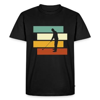 Golf Rétro - T-shirt Premium bio Homme - noir - Devant - Nico (187cm)