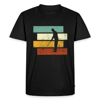 Golf Rétro - T-shirt Premium bio Homme - noir - Devant - Nico (187cm)