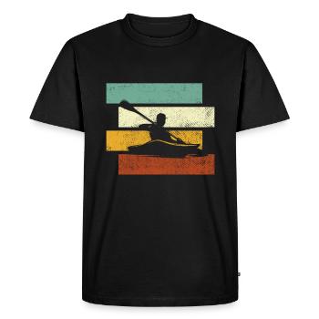 Canoe Retro - Men's Premium Organic T-Shirt - black - Front - Nico (187cm)