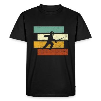 Fencing Retro - Men's Premium Organic T-Shirt - black - Front - Nico (187cm)