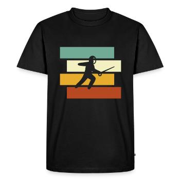 Fencing Retro - Men's Premium Organic T-Shirt - black - Front - Nico (187cm)