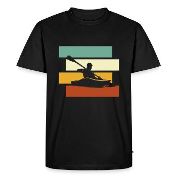 Canoe Retro - Men's Premium Organic T-Shirt - black - Front - Nico (187cm)
