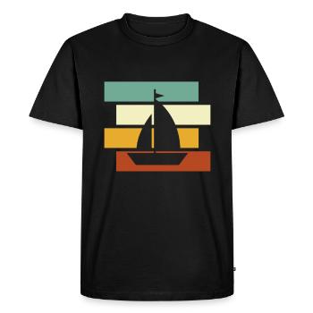 Sailing Retro - Men's Premium Organic T-Shirt - black - Front - Nico (187cm)