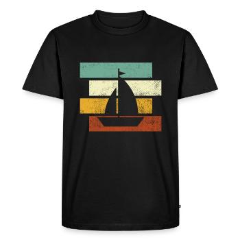 Sailing Retro - Men's Premium Organic T-Shirt - black - Front - Nico (187cm)
