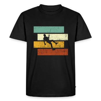 Climbing Retro - Men's Premium Organic T-Shirt - black - Front - Nico (187cm)