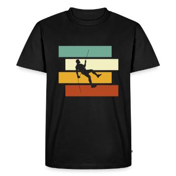 Climbing Retro - Men's Premium Organic T-Shirt - black - Front - Nico (187cm)