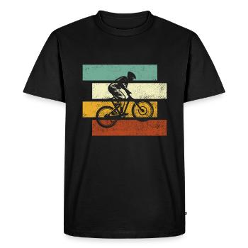 Mountainbike Retro - Männer Premium Bio T-Shirt - Schwarz - Vorne - Nico (187cm)