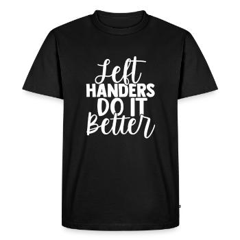 Left Handers Left Handed - Men's Premium Organic T-Shirt - black - Front - Nico (187cm)