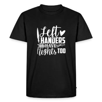 Left Handers Left Handed - Men's Premium Organic T-Shirt - black - Front - Nico (187cm)