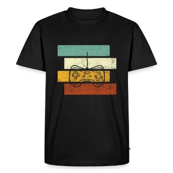 Gaming Retro - Men's Premium Organic T-Shirt - black - Front - Nico (187cm)