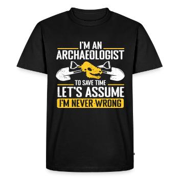 Archaeologist Gift Archaeology - Men's Premium Organic T-Shirt - black - Front - Nico (187cm)