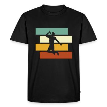 Chanter rétro - T-shirt Premium bio Homme - noir - Devant - Nico (187cm)