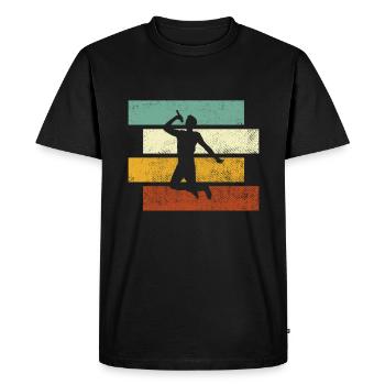 Chanter rétro - T-shirt Premium bio Homme - noir - Devant - Nico (187cm)