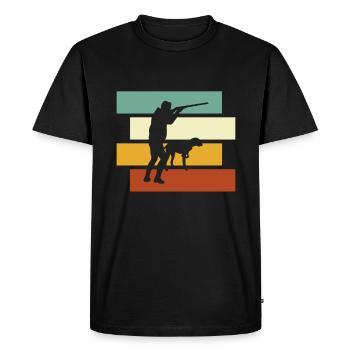 Jagen Retro - Männer Premium Bio T-Shirt - Schwarz - Vorne - Nico (187cm)