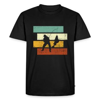 Pêche Rétro - T-shirt Premium bio Homme - noir - Devant - Nico (187cm)