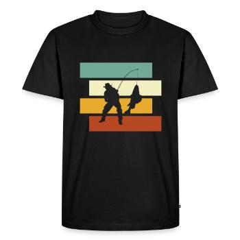 Pêche Rétro - T-shirt Premium bio Homme - noir - Devant - Nico (187cm)