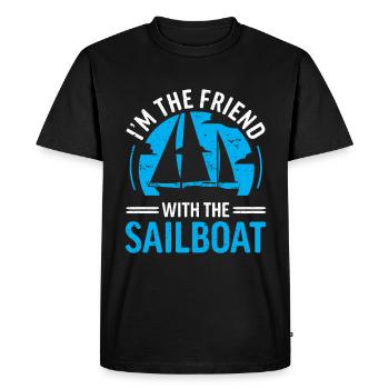 Voilier Cadeau Voilier Capitaine de navigation - T-shirt Premium bio Homme - noir - Devant - Nico (187cm)