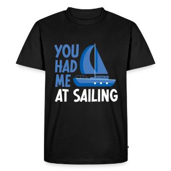 Sailing Gift Sailboat Boating Captain - Men's Premium Organic T-Shirt - black - Front - Nico (187cm)