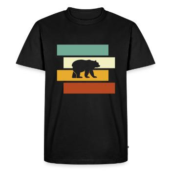 Bear Retro - Men's Premium Organic T-Shirt - black - Front - Nico (187cm)
