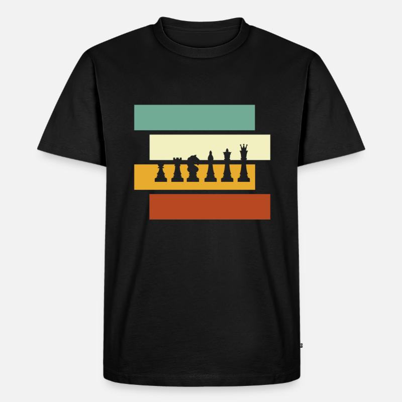 Schach Retro - Männer Premium Bio T-Shirt - Schwarz