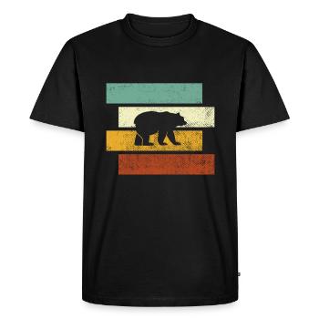 Bear Retro - Men's Premium Organic T-Shirt - black - Front - Nico (187cm)