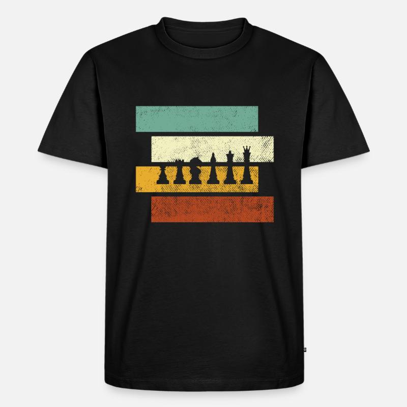 Schach Retro - Männer Premium Bio T-Shirt - Schwarz
