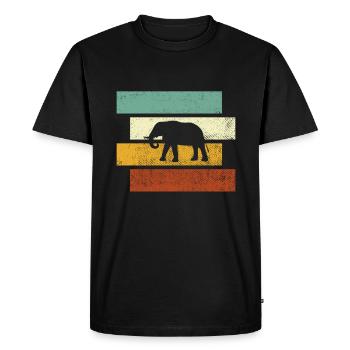 Elephant Retro - Men's Premium Organic T-Shirt - black - Front - Nico (187cm)
