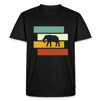 Elephant Retro - Men's Premium Organic T-Shirt - black - Front - Nico (187cm)