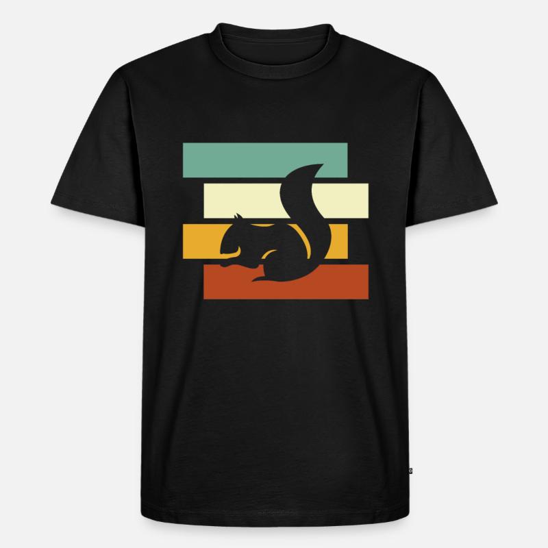 Eichhörnchen Retro - Männer Premium Bio T-Shirt - Schwarz