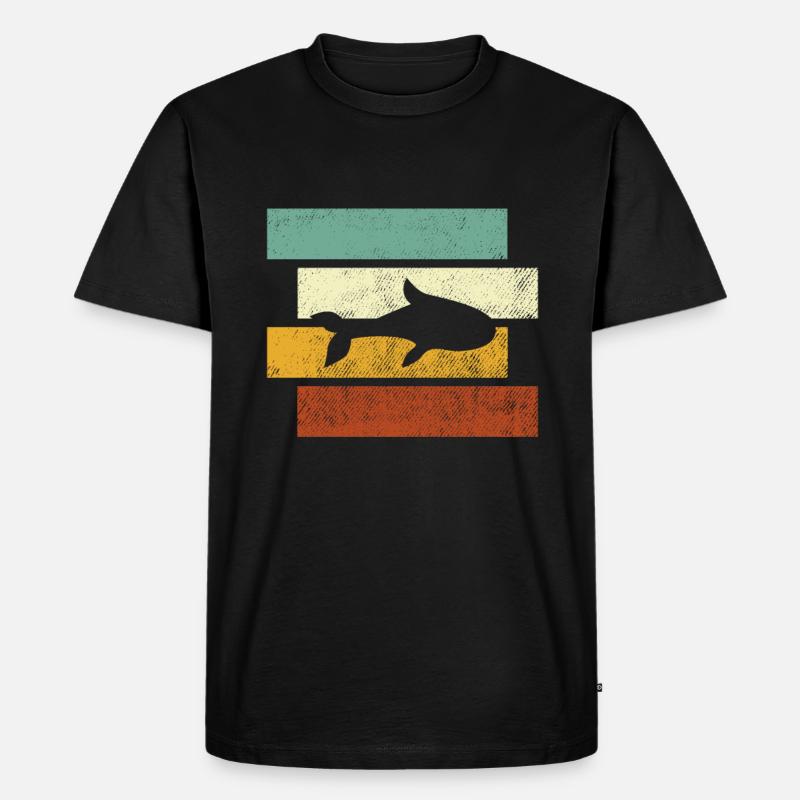 Fisch Retro - Männer Premium Bio T-Shirt - Schwarz