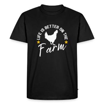 Amateur de poulet Éleveur de poulet - T-shirt Premium bio Homme - noir - Devant - Nico (187cm)