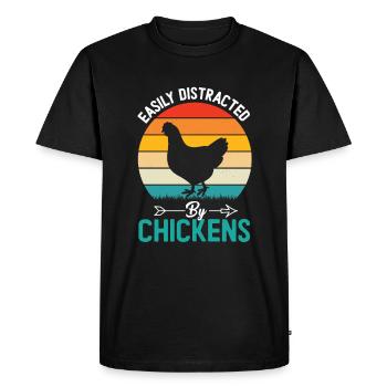 Amateur de poulet Éleveur de poulet - T-shirt Premium bio Homme - noir - Devant - Nico (187cm)