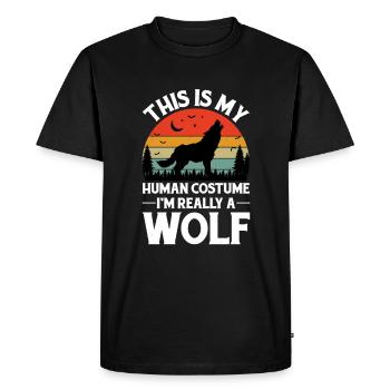 Wolf Animal Wolves Funny Wolf - Men's Premium Organic T-Shirt - black - Front - Nico (187cm)