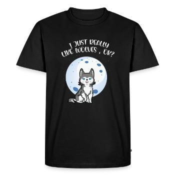 Wolf Animal Wolves Funny Wolf - Men's Premium Organic T-Shirt - black - Front - Nico (187cm)