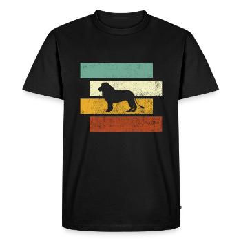 Lion Rétro - T-shirt Premium bio Homme - noir - Devant - Nico (187cm)