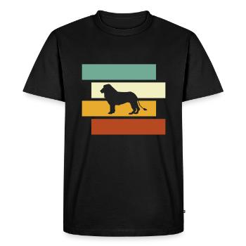 Lion Rétro - T-shirt Premium bio Homme - noir - Devant - Nico (187cm)