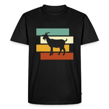 Goat Retro - Men's Premium Organic T-Shirt - black - Front - Nico (187cm)