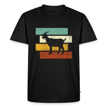 Goat Retro - Men's Premium Organic T-Shirt - black - Front - Nico (187cm)