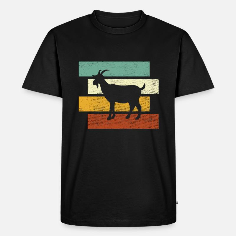 Ziege Retro - Männer Premium Bio T-Shirt - Schwarz