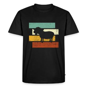 Mouton rétro - T-shirt Premium bio Homme - noir - Devant - Nico (187cm)