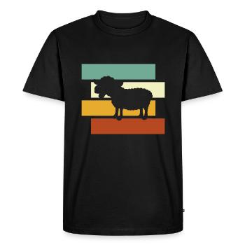 Mouton rétro - T-shirt Premium bio Homme - noir - Devant - Nico (187cm)