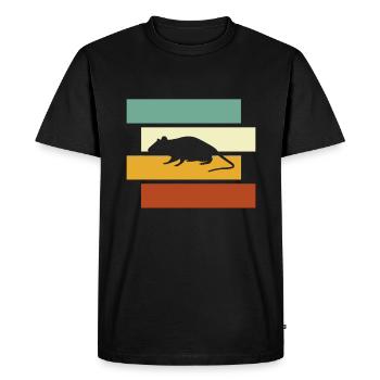 Souris Rétro - T-shirt Premium bio Homme - noir - Devant - Nico (187cm)